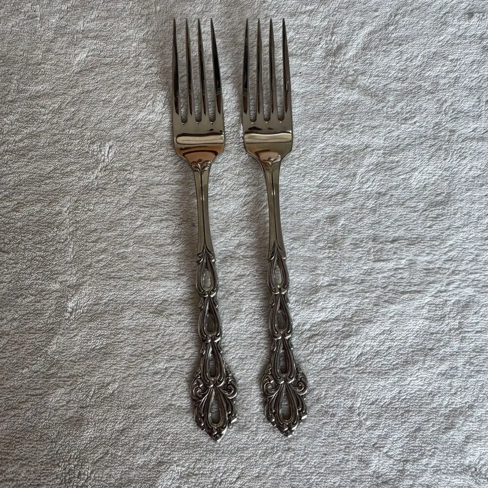 Oneida Chandelier Set of 2 Dinner Forks Community Stainless Flatware -MCM